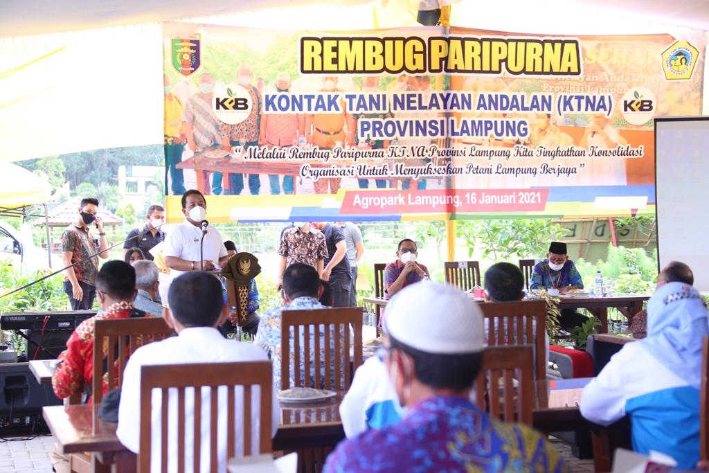 Buka Rembuk Paripurna KTNA Lampung, Gubernur Arinal Beri Semangat Petani dan Nelayan Sukseskan Kartu Petani Berjaya