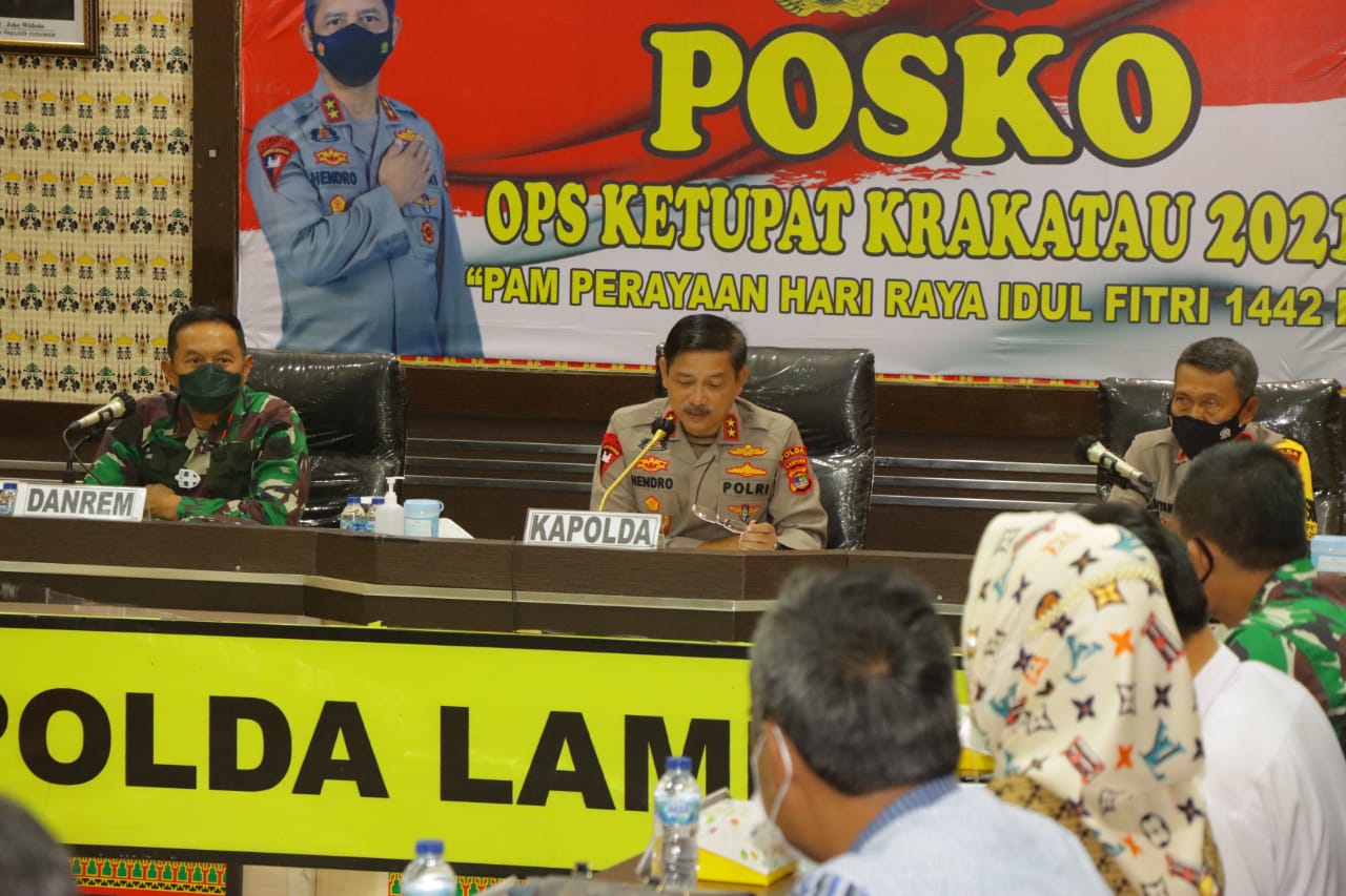 Kapolda Lampung dan Danrem 043/Gatam Perketat Penyekatan Operasi Arus Balik Idul Fitri